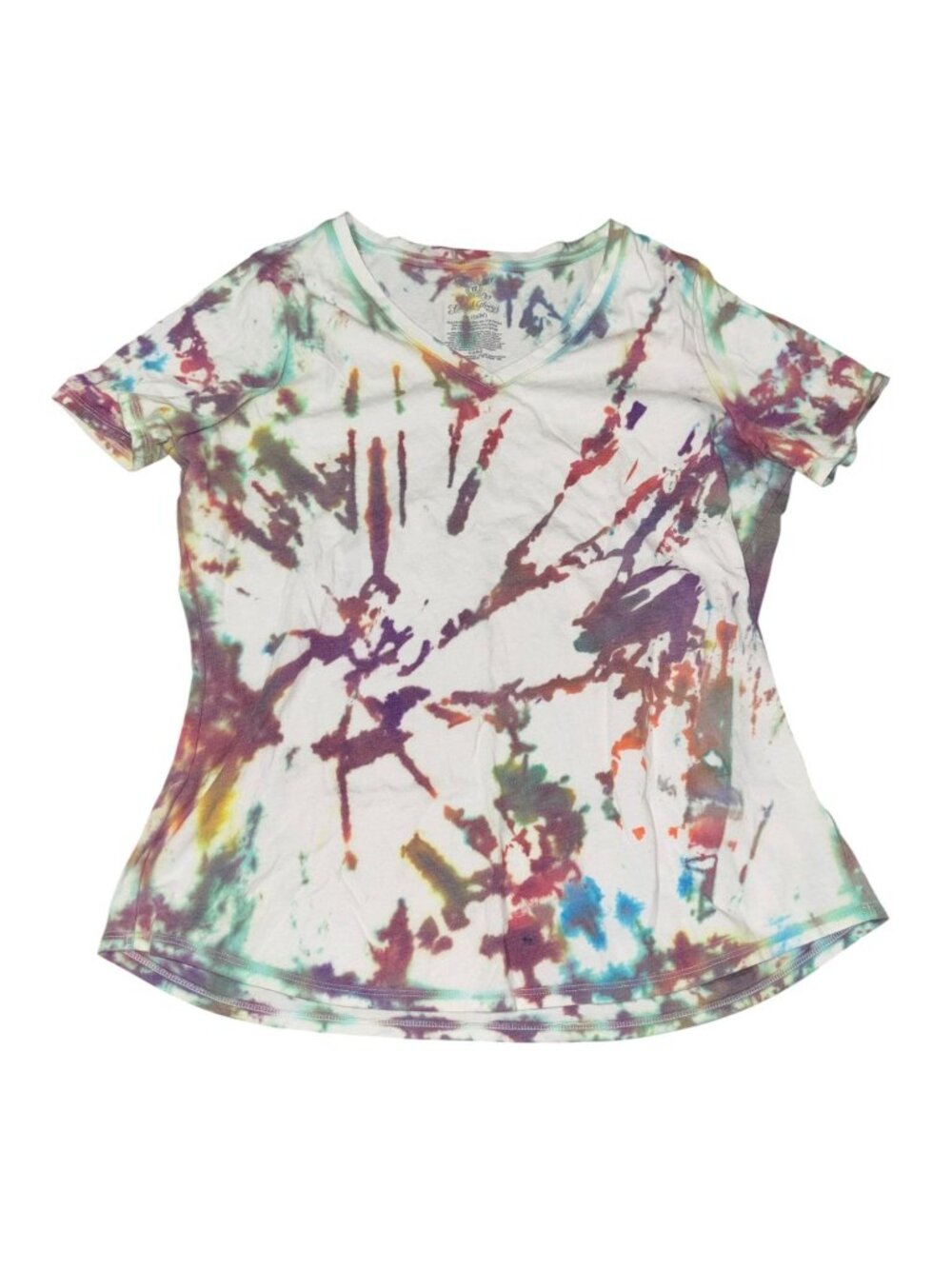1X Women's Faded Glory V Neck Tie Dyed Tee